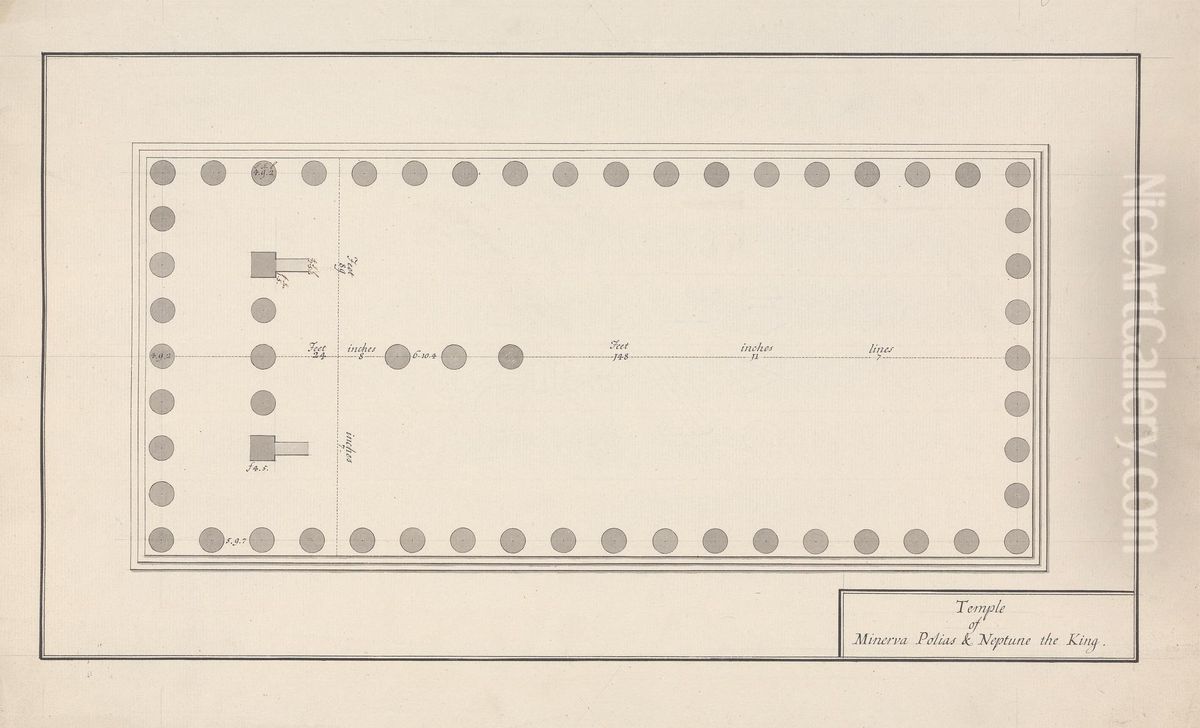 Plan of temple of Minerva Polias and Neptune the King Oil Painting by James Bruce