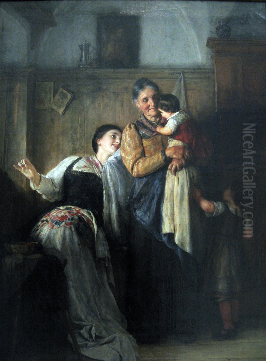 Peek-a-Boo Oil Painting by Nikolaos Gyzis