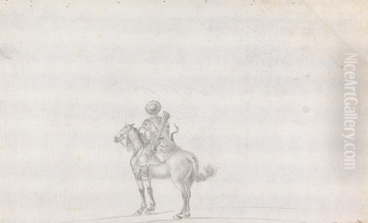 Man on Horseback Carrying Bow and Arrows Oil Painting by James Bruce