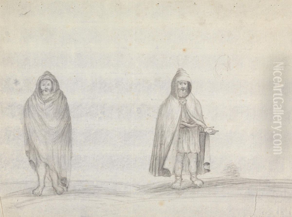 Studies of Two Men Oil Painting by James Bruce