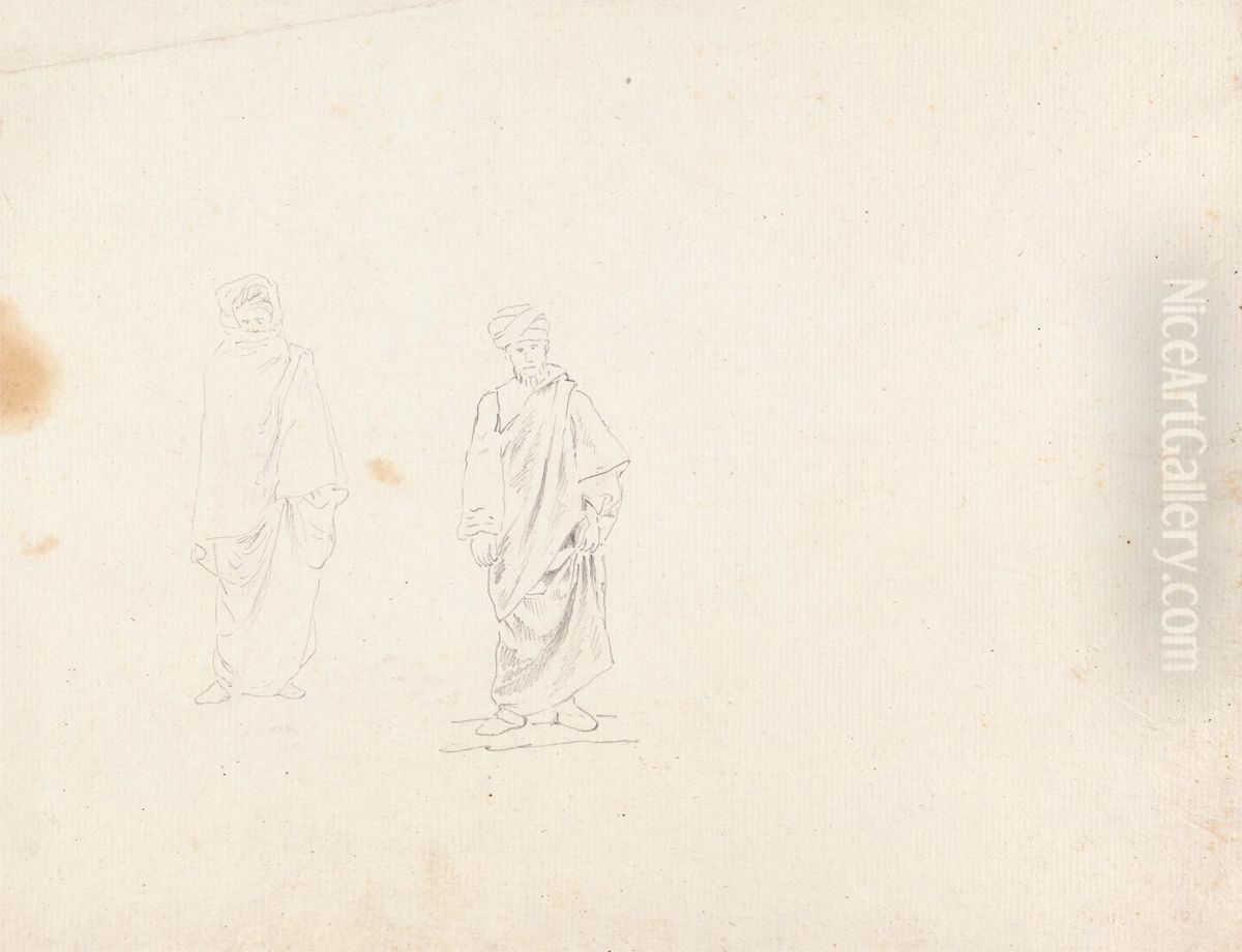 Studies of Two Men Oil Painting by James Bruce