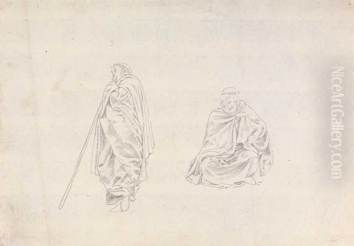 Studies of Two Men Oil Painting by James Bruce