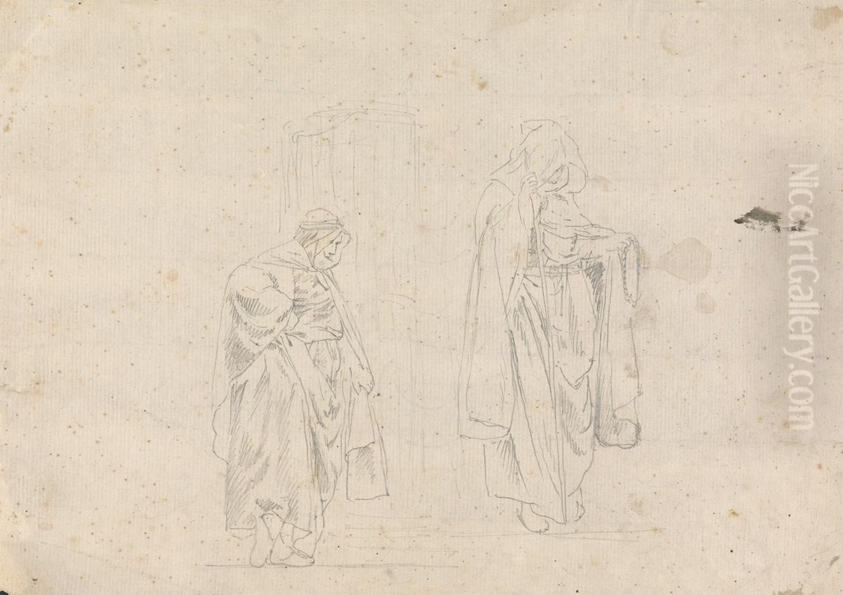 Studies of Two Men Oil Painting by James Bruce