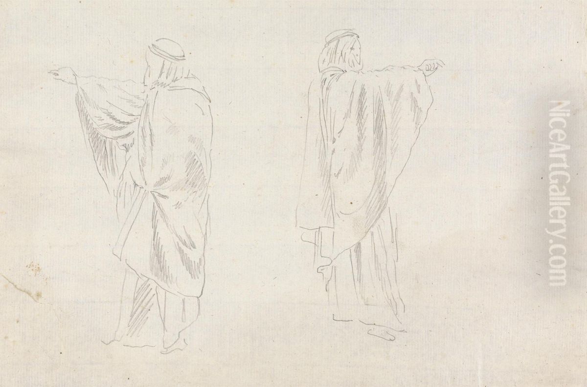 Studies of a Man Pointing Oil Painting by James Bruce