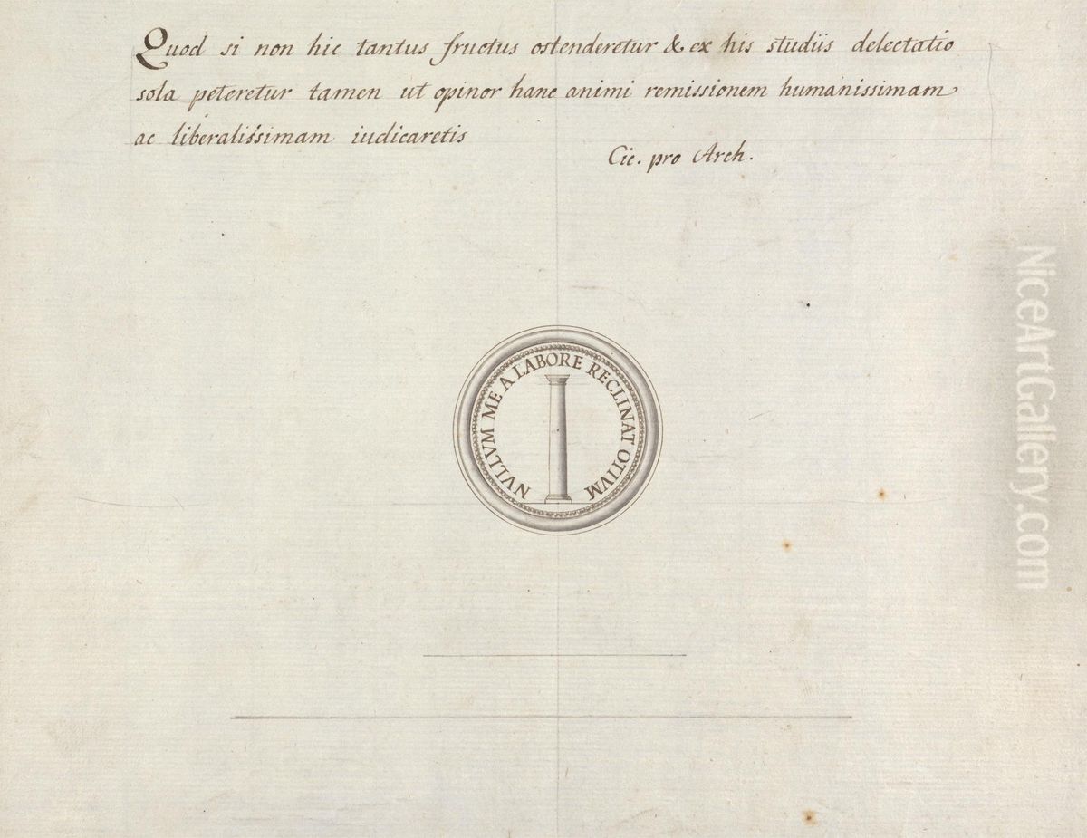 One Side of a Coin with Inscription Oil Painting by James Bruce