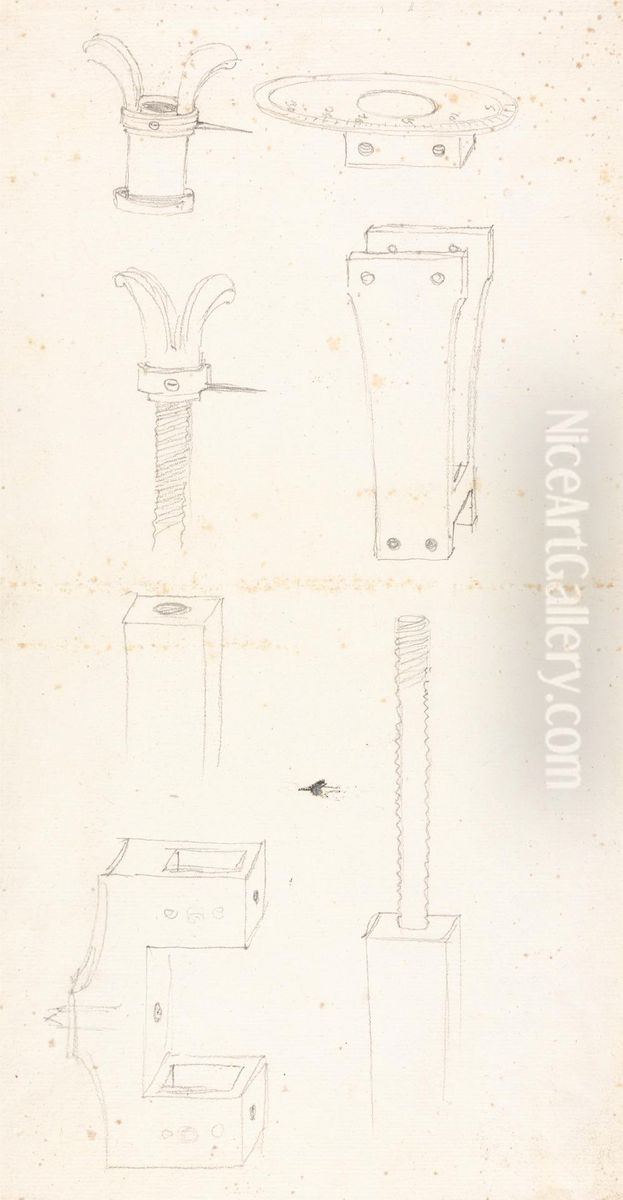 Parts of Mechanical Device Oil Painting by James Bruce