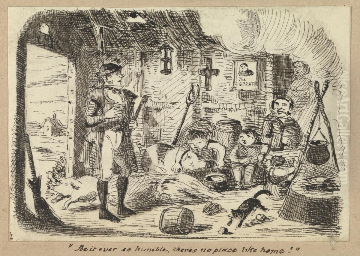 Be it ever so Humble, There's no place like Home Oil Painting by George Augustus Sala