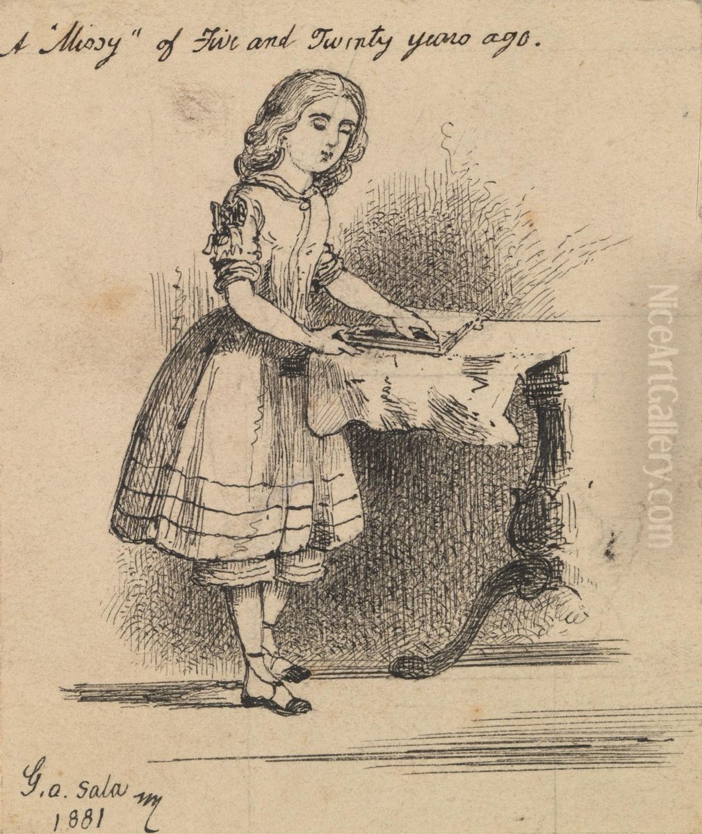 A Missy of Five and Twenty years ago Oil Painting by George Augustus Sala