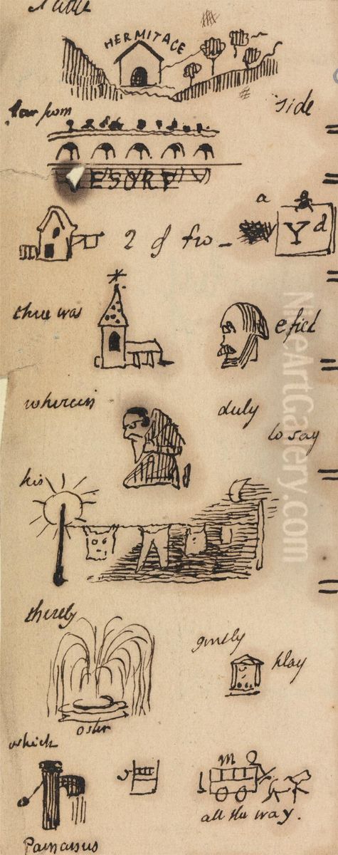 A Picture Puzzle Oil Painting by George Augustus Sala