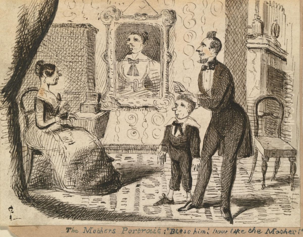 The Mother's Portrait Oil Painting by George Augustus Sala