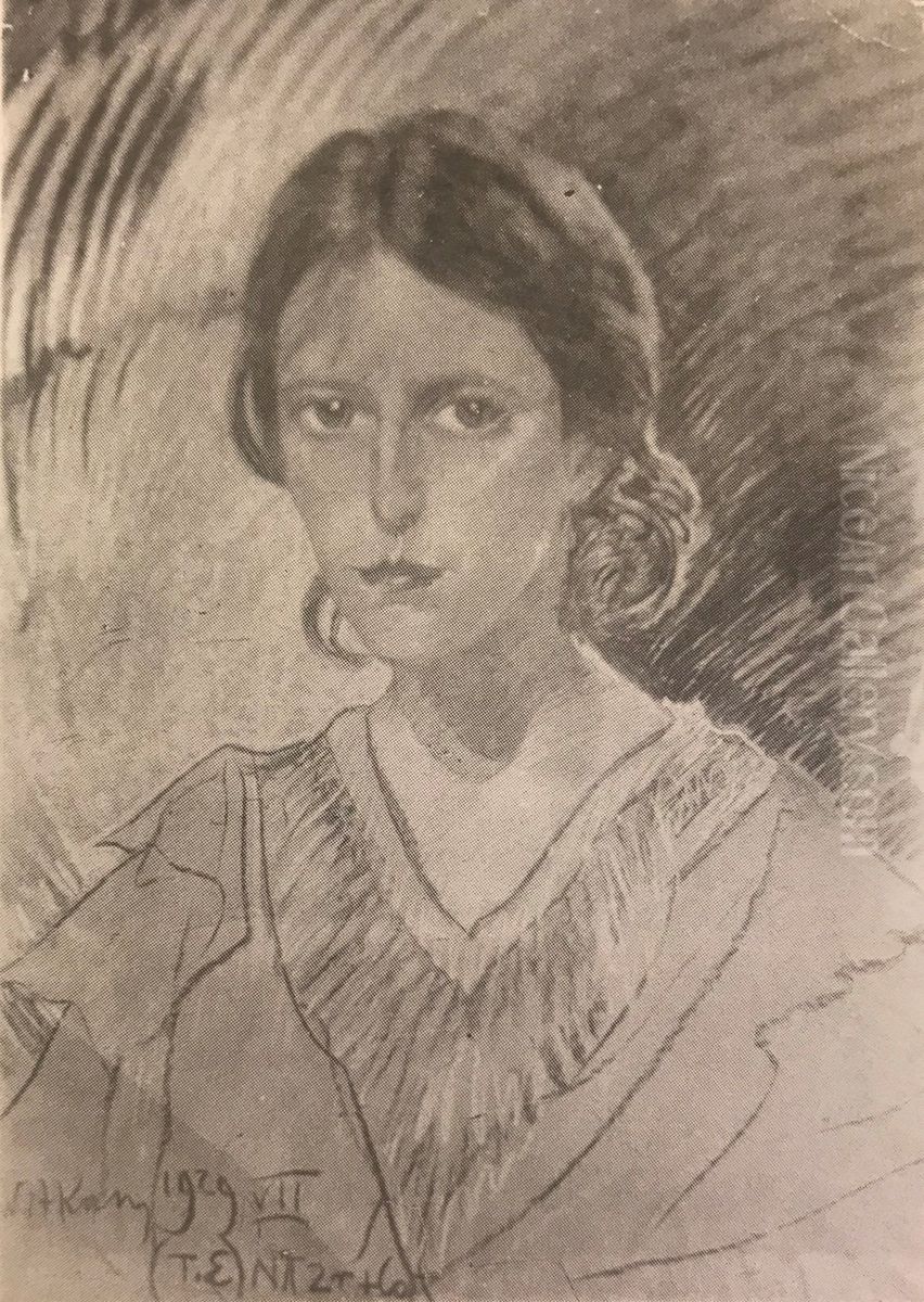 Portrait of Helena Jankowiakowna Oil Painting by Stanislaw Ignacy Witkiewicz (Witkacy)