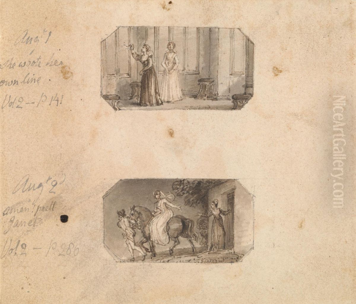 She Wrote Her Own Line (Vol. 2, p. 141) August 2nd: Amen! [Pretty] Janet (Vol. 2, p. 286) Oil Painting by Thomas Stothard