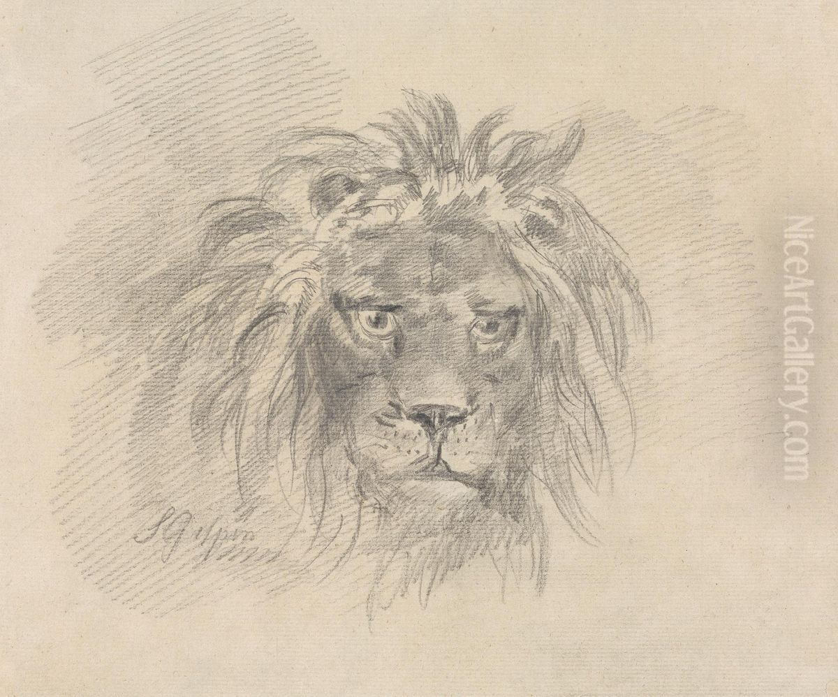 Head of a Lion Oil Painting by Sawrey Gilpin