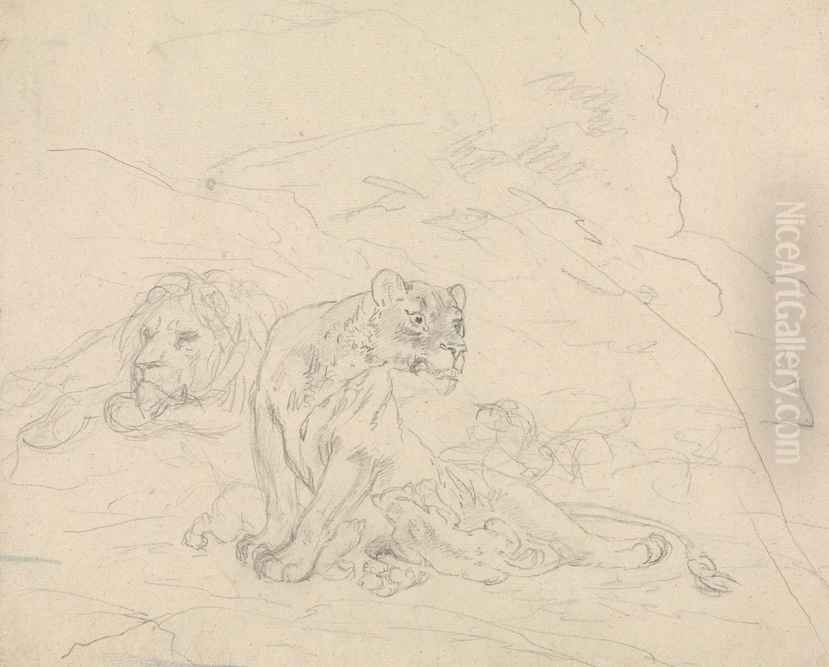 Lion Family Oil Painting by Sawrey Gilpin