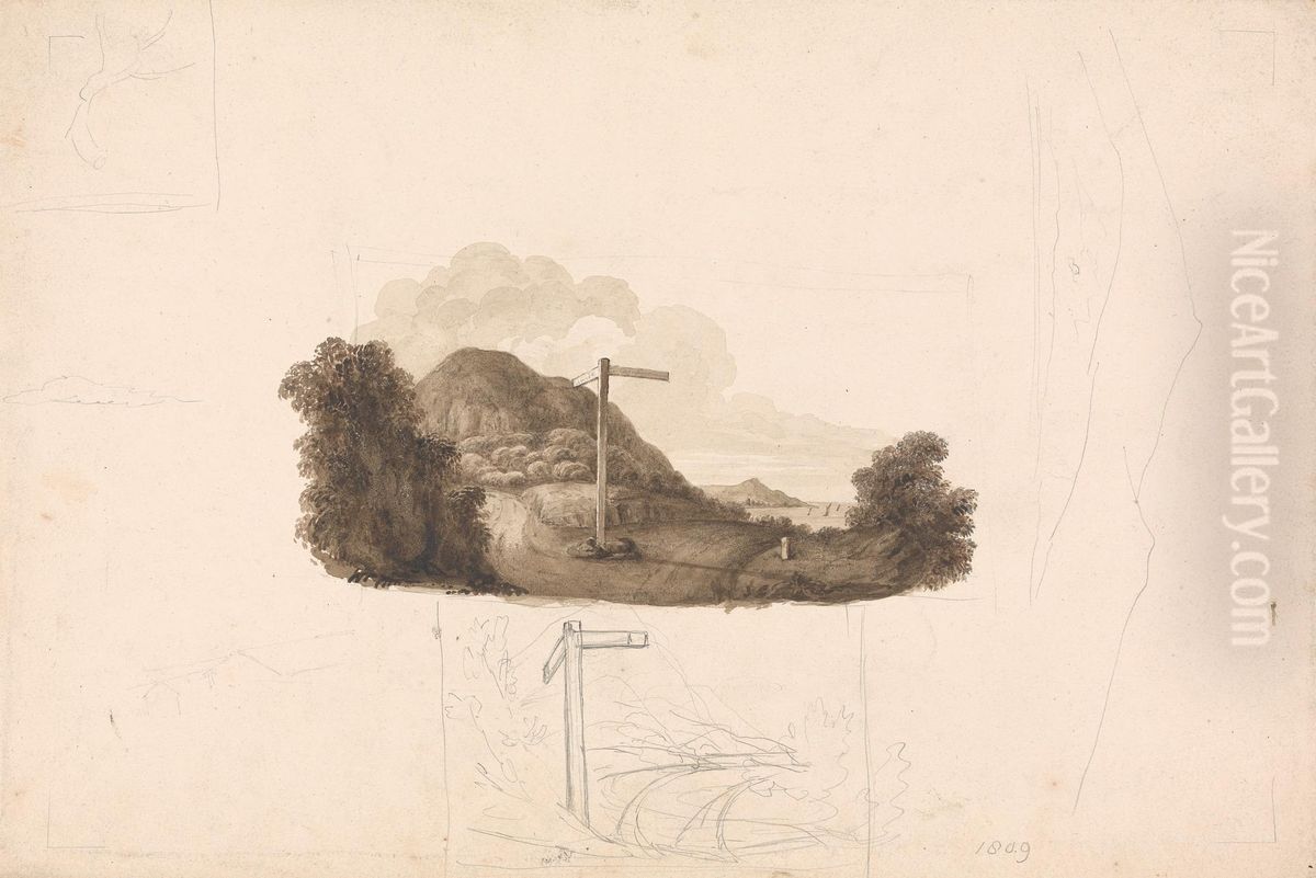 Sketch made for a Vignette by Mr. Ed Hall's History of Caernarvonshire, Which Was Never Published Oil Painting by Isaac Weld