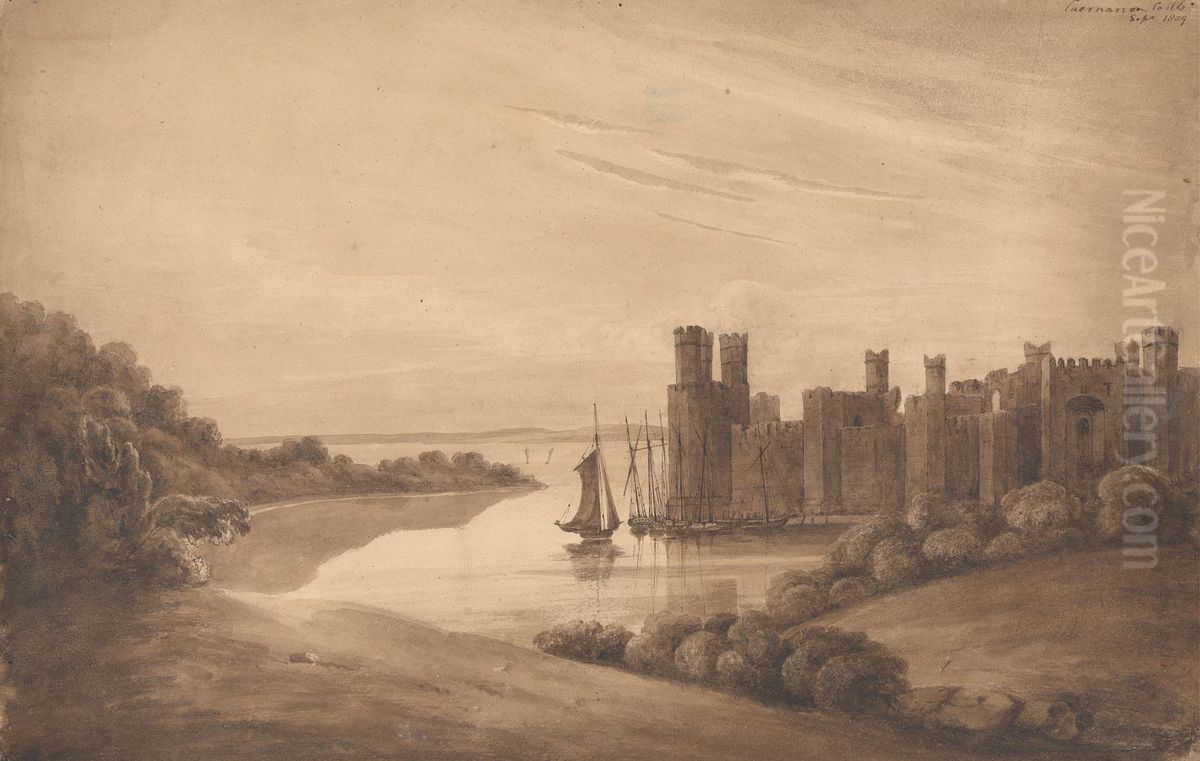 Caernarvon Castle Oil Painting by Isaac Weld