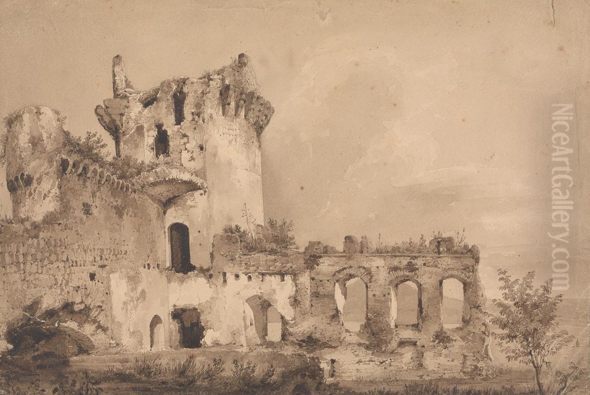 Ruins (Roman?) Oil Painting by Isaac Weld