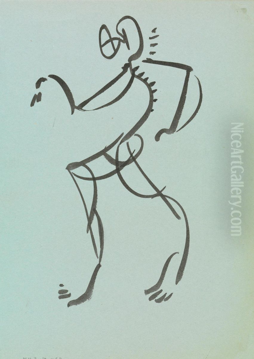 Dancing Figure Oil Painting by Henri Gaudier-Brzeska