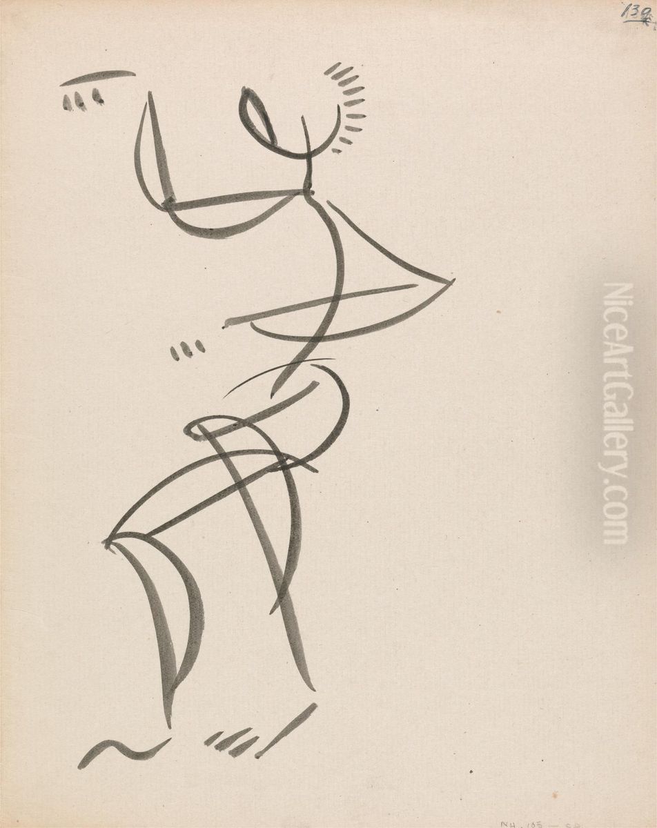 Dancing Figure Oil Painting by Henri Gaudier-Brzeska