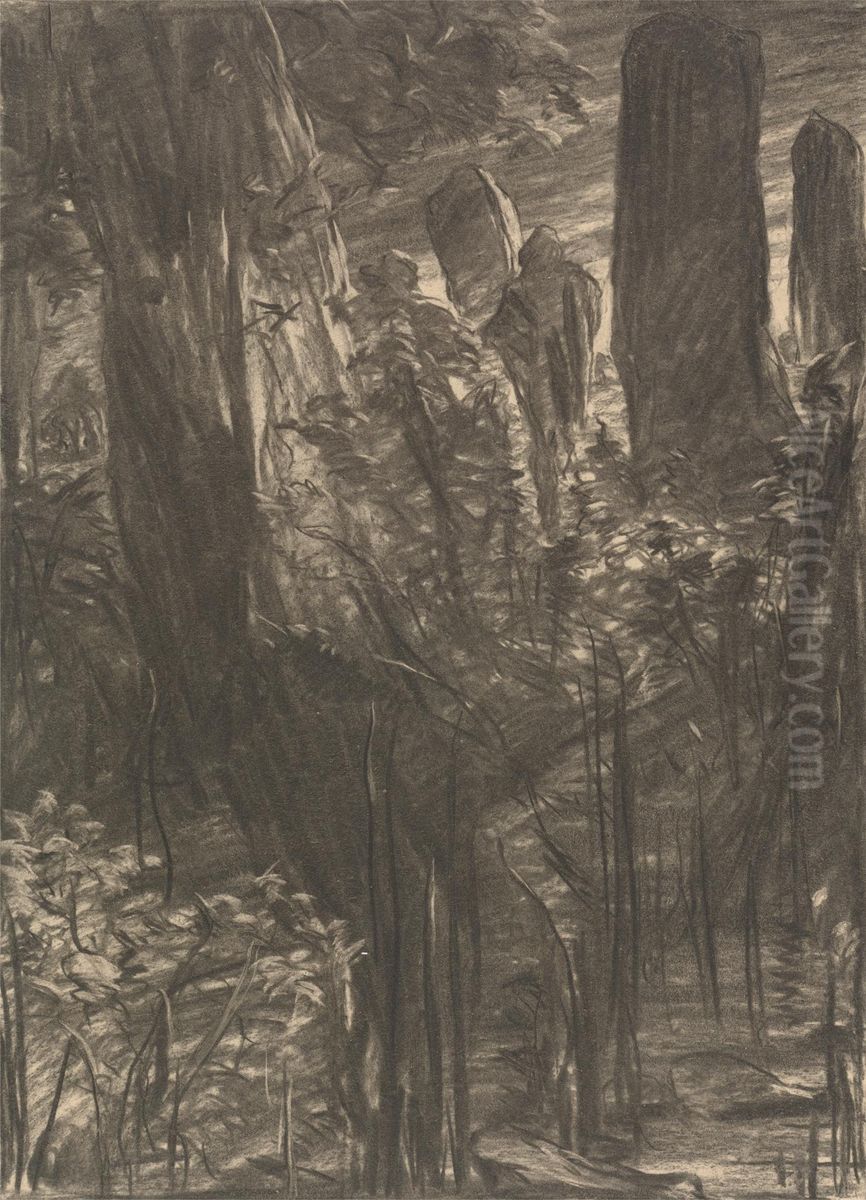 A Grove of Trees Oil Painting by Thomas Bolton Gilchrist Septimus Dalziel