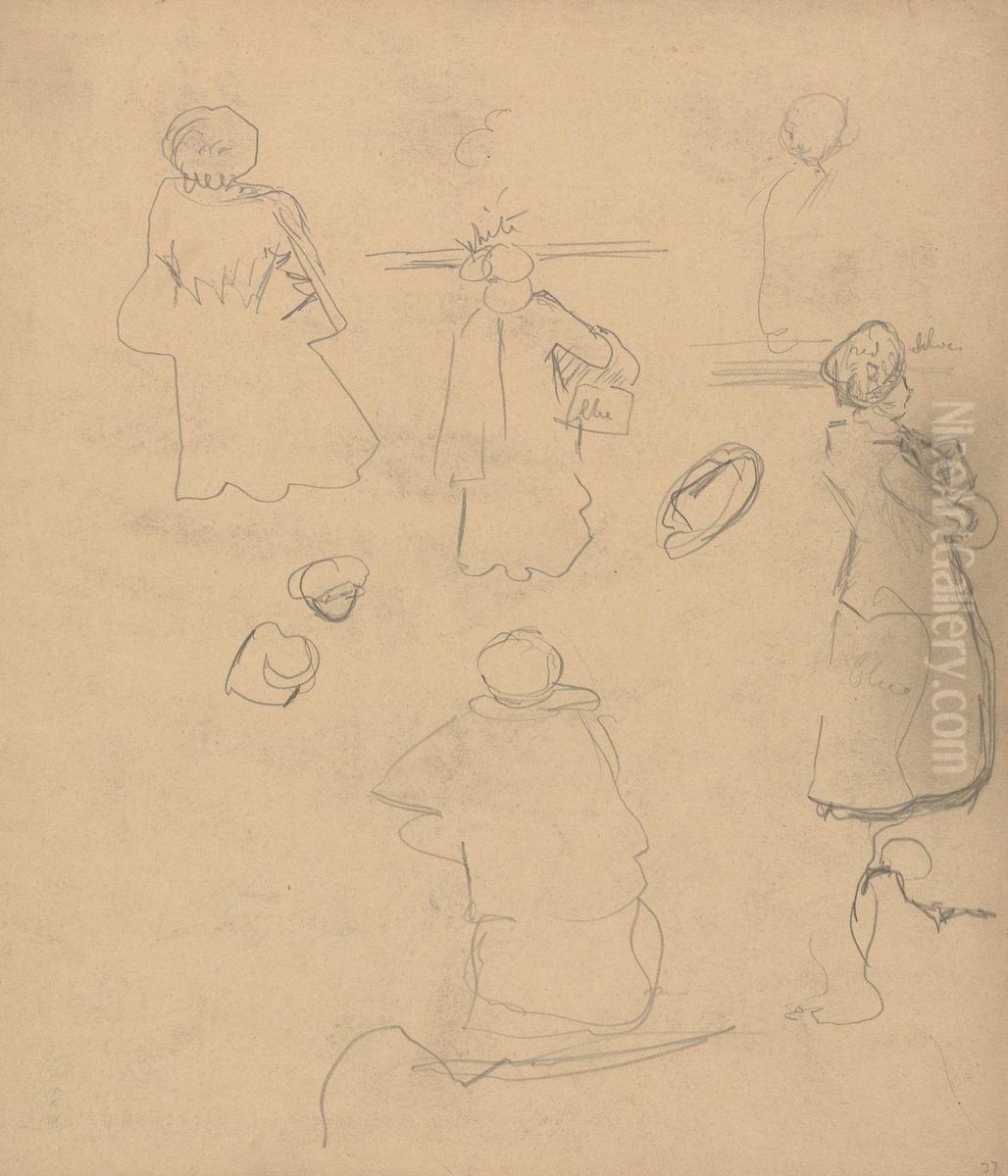 Studies of a Woman in a Coat and Hat Oil Painting by Spencer Gore