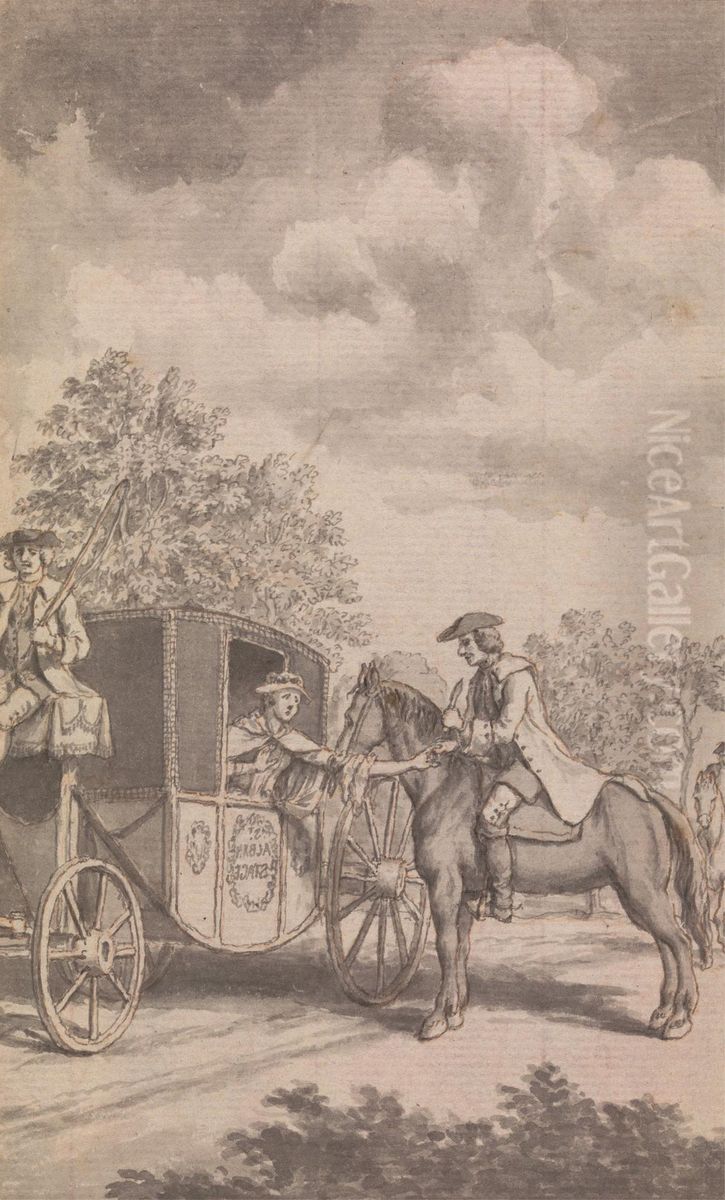 Raby Finding a Woman's Ring Difficult to Be Pulled Off, Cut Off Her Finger, Near Finchley Oil Painting by Samuel Wale