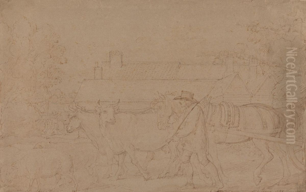 A Farm near Windsor Oil Painting by Benjamin West