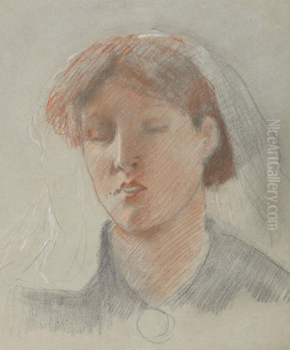 The Artist's Wife Emma, on her Wedding Day Oil Painting by Ford Madox Brown