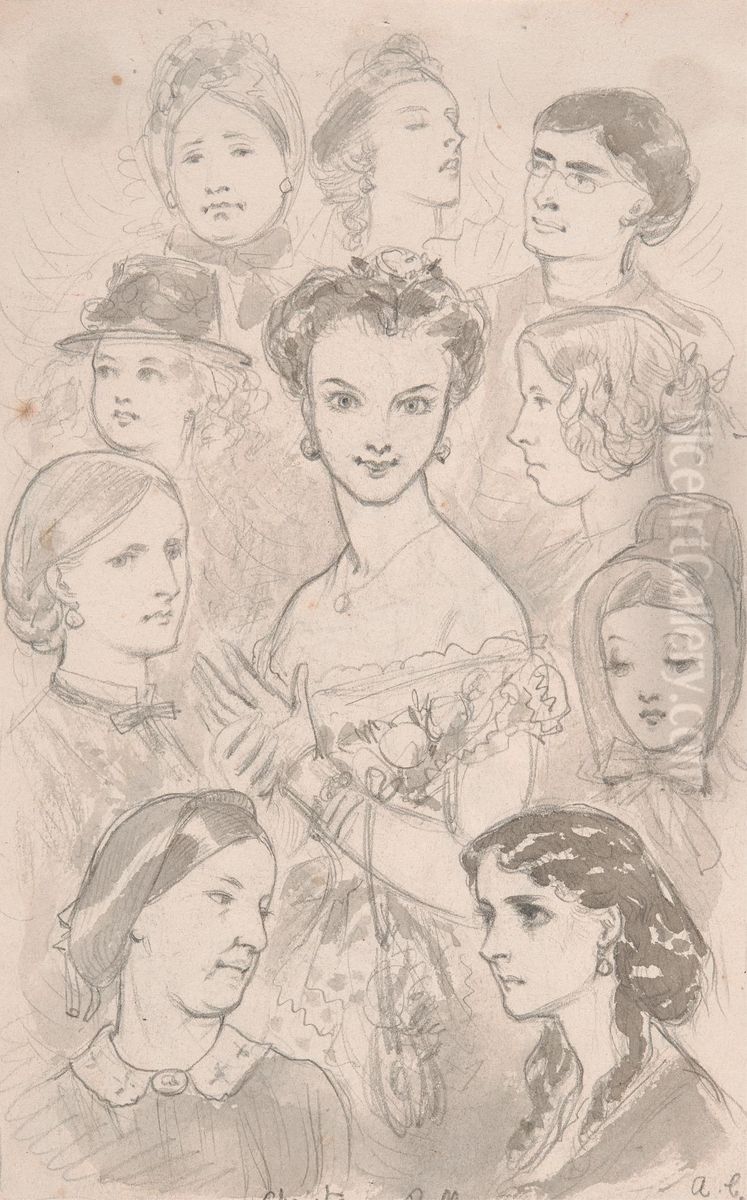 Christmas Belles Oil Painting by Adelaide Claxton