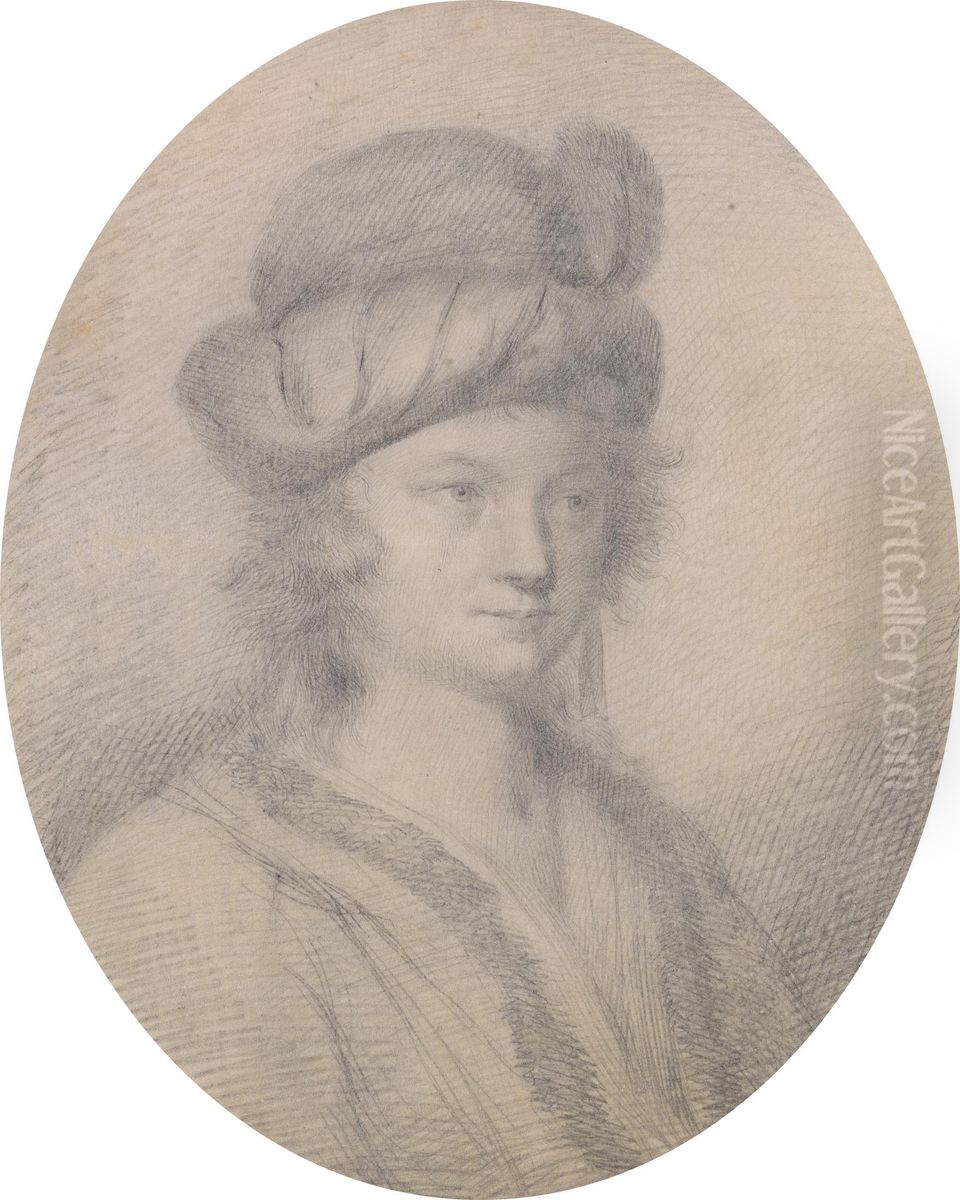 Young Man in a Feather Hat Oil Painting by Thomas Worlidge