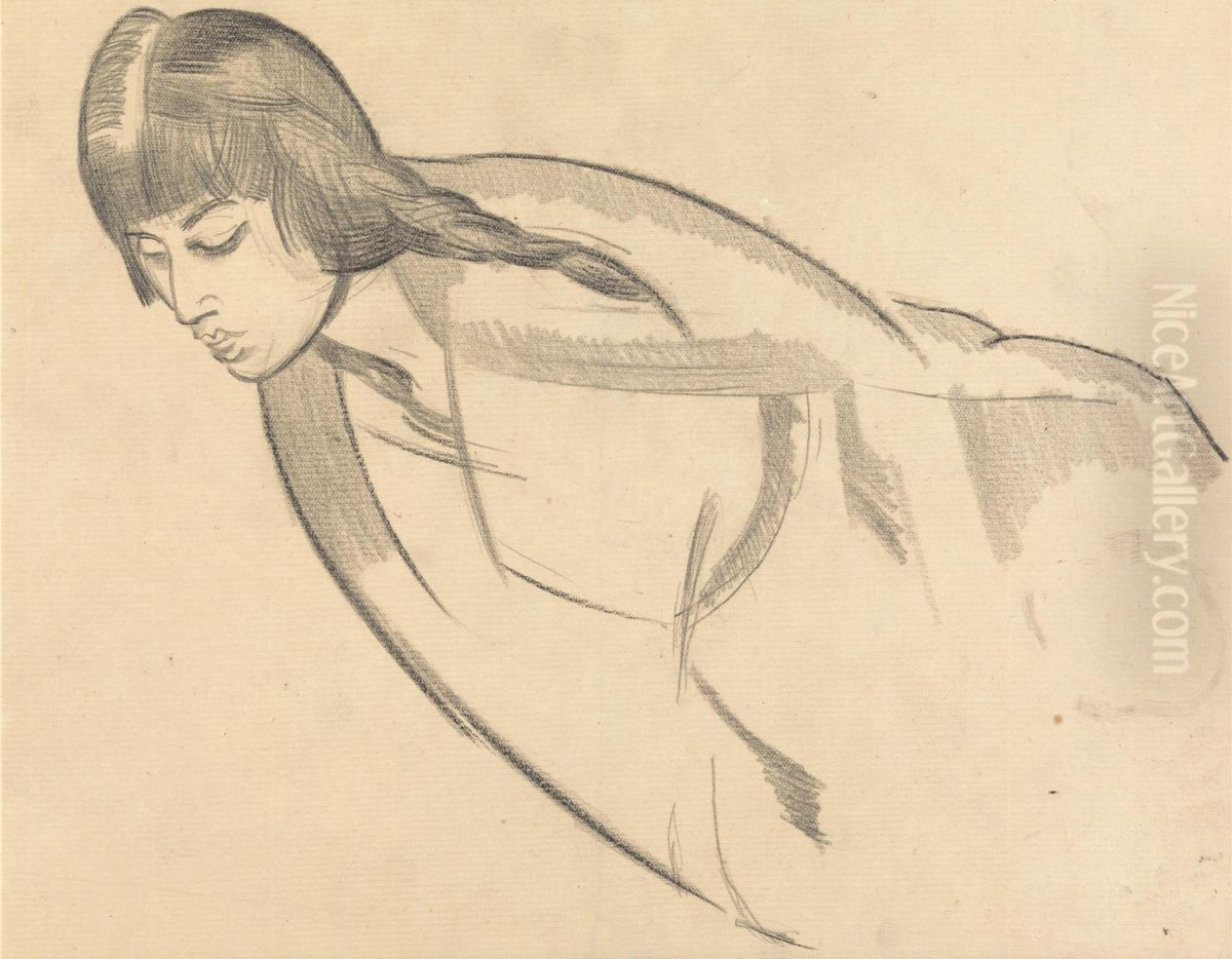 Study of Mrs. Nash Oil Painting by Paul Nash