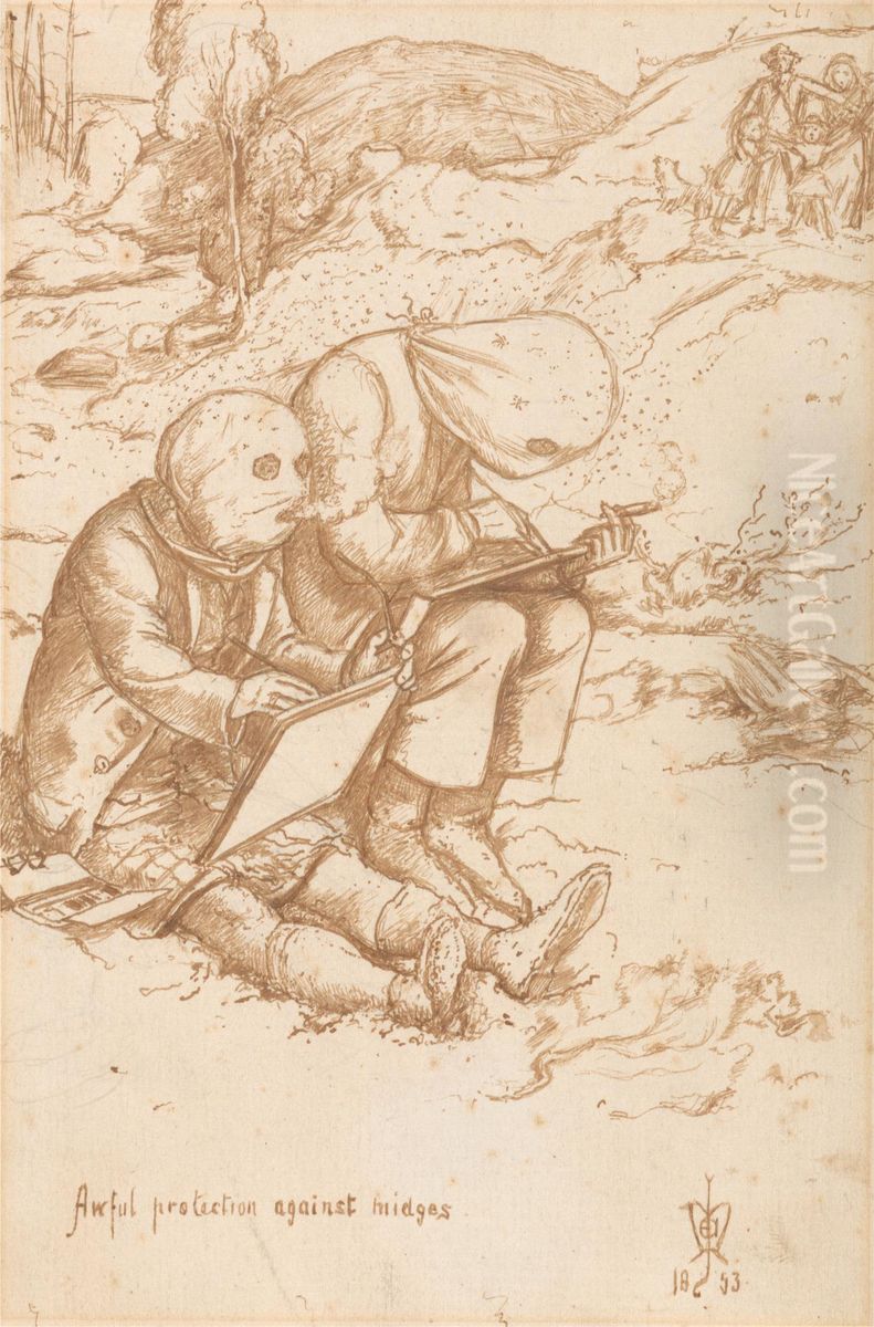 Awful Protection Against Midges Oil Painting by Sir John Everett Millais