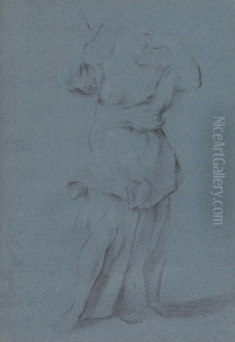 Study of a Draped Classical Torso Oil Painting by John Opie