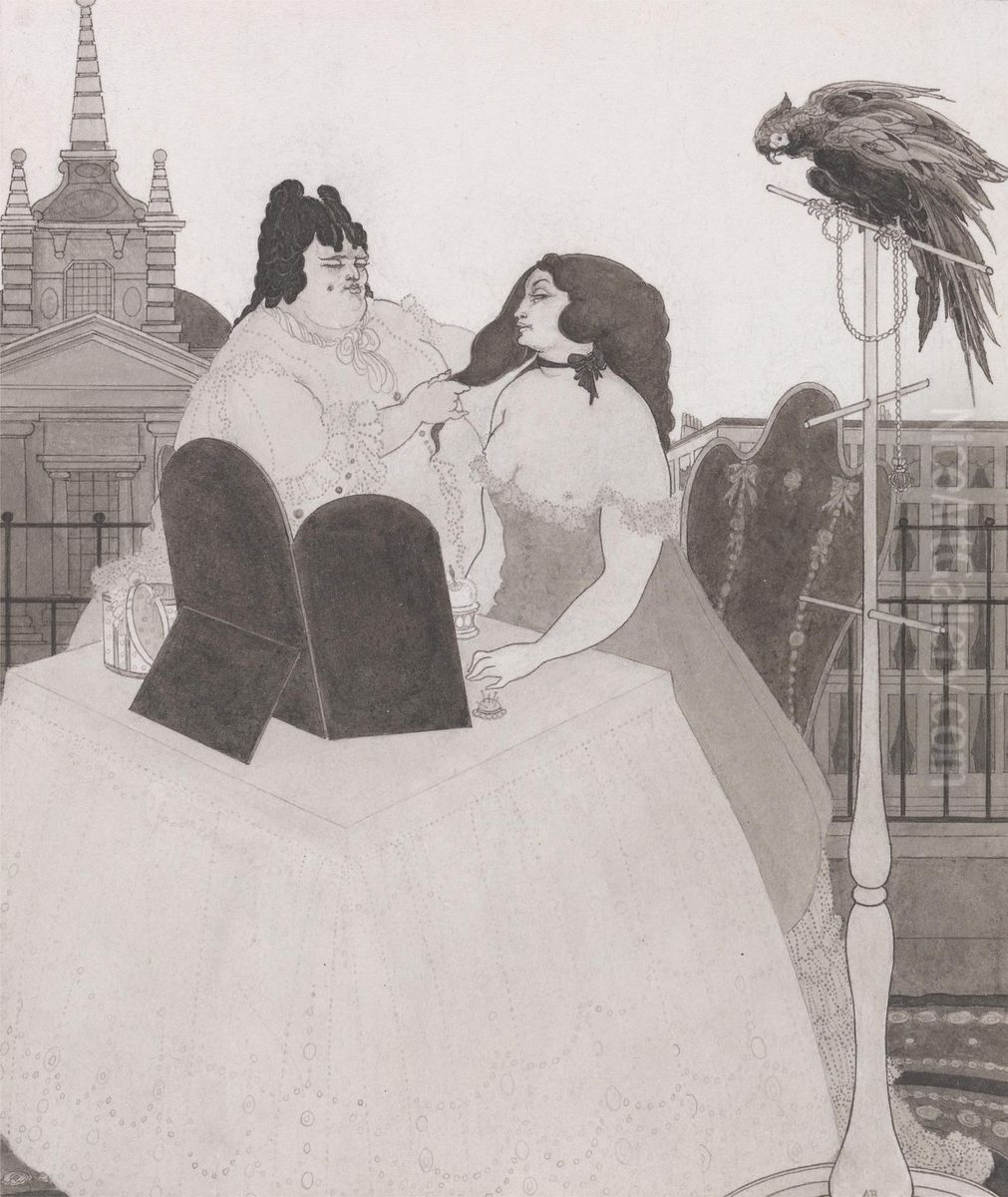 The Lady at the Dressing Table Oil Painting by Aubrey Beardsley