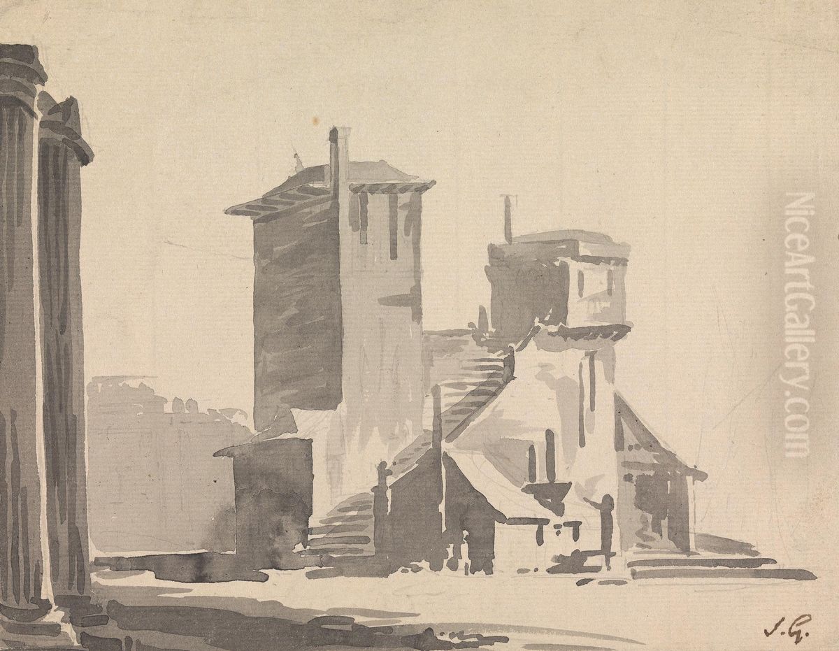 An Abbey Oil Painting by Sawrey Gilpin