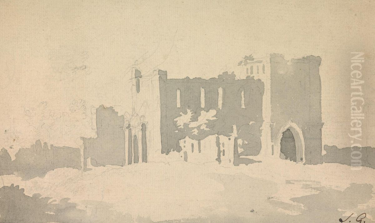 Sketch of Castle Oil Painting by Sawrey Gilpin