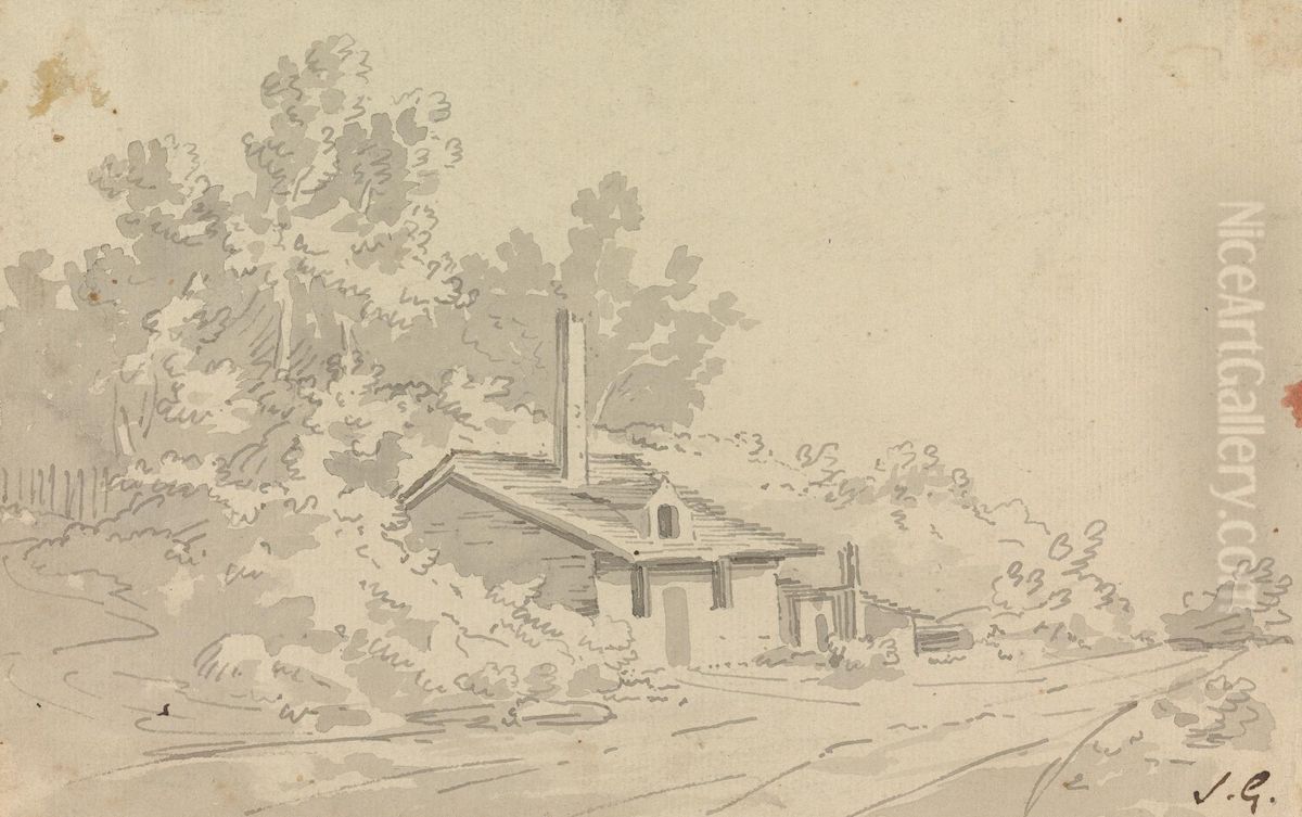 A Dwelling Oil Painting by Sawrey Gilpin