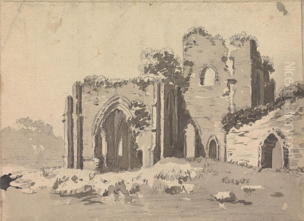 Abbey Ruin Oil Painting by Sawrey Gilpin