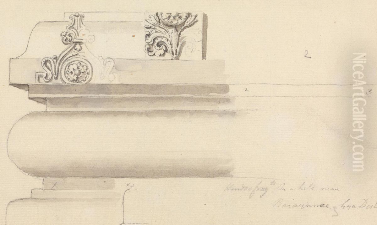 Architectural Ornament Oil Painting by Thomas Daniell