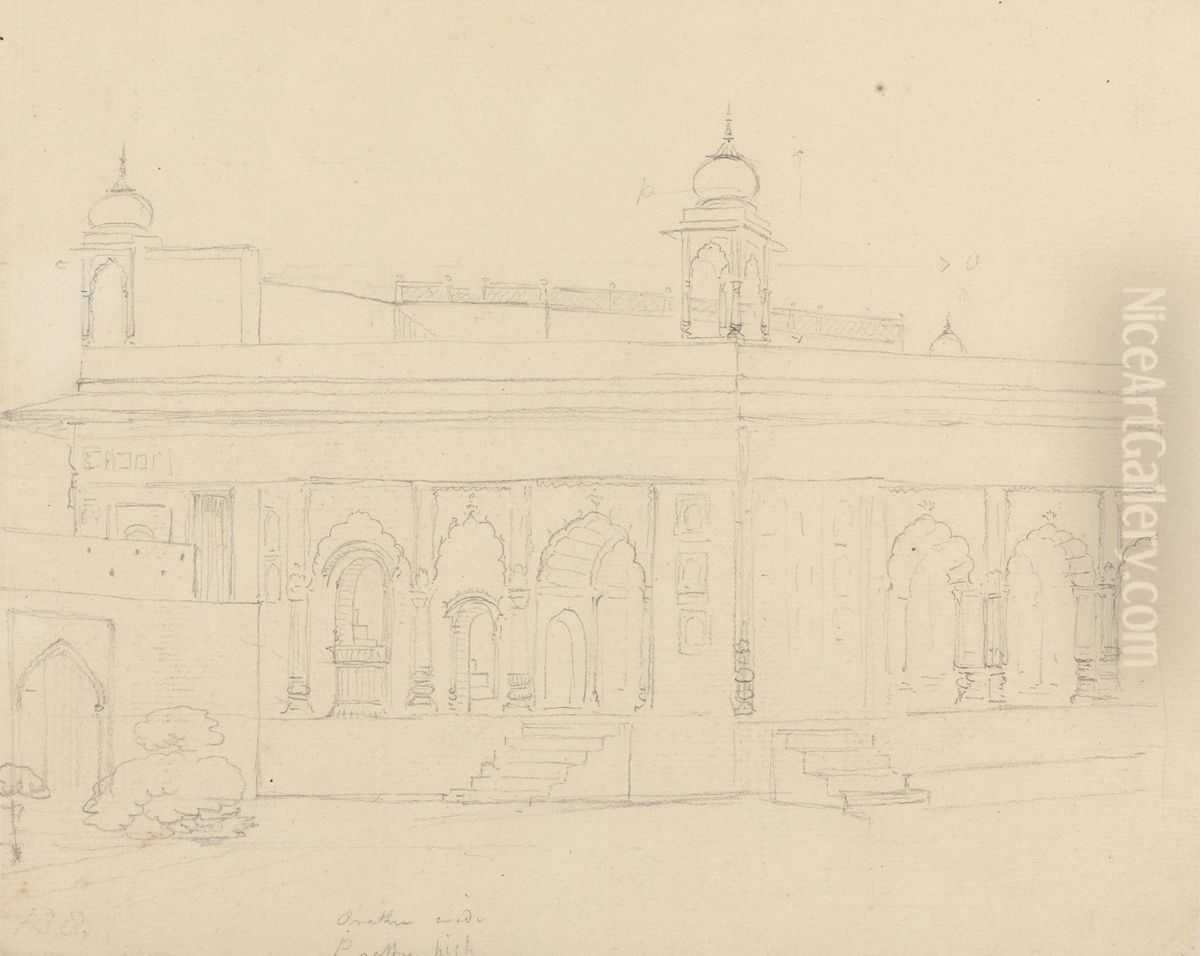 Architectural Study Oil Painting by Thomas Daniell