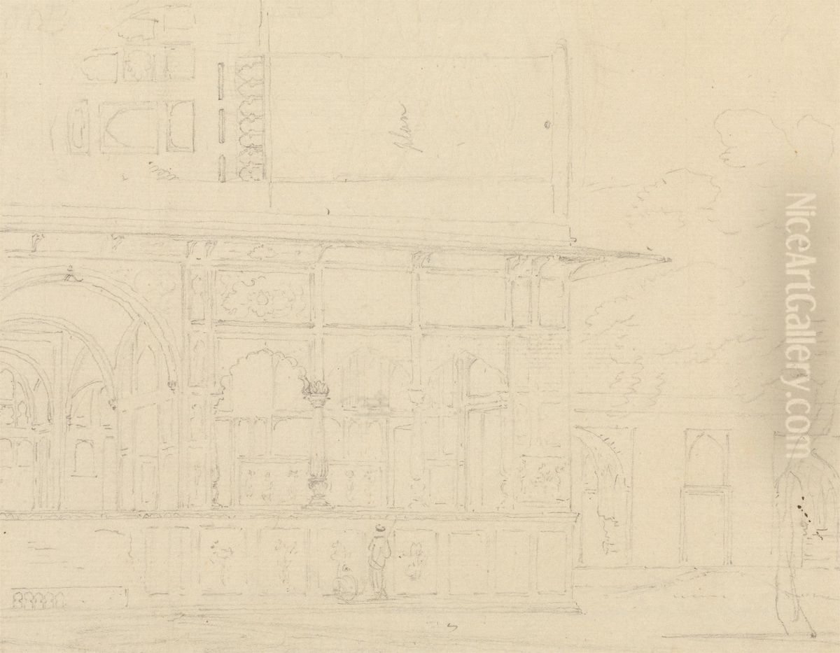 Architectural Study Oil Painting by Thomas Daniell