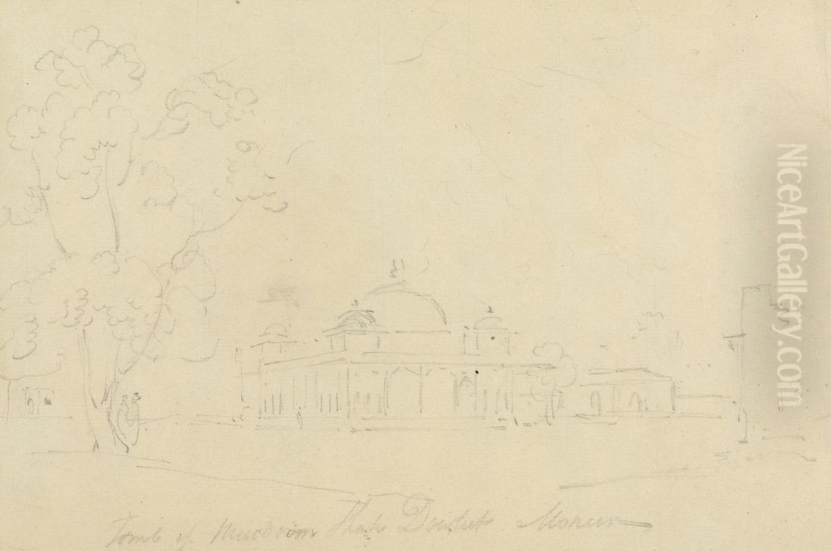 Tomb Oil Painting by Thomas Daniell