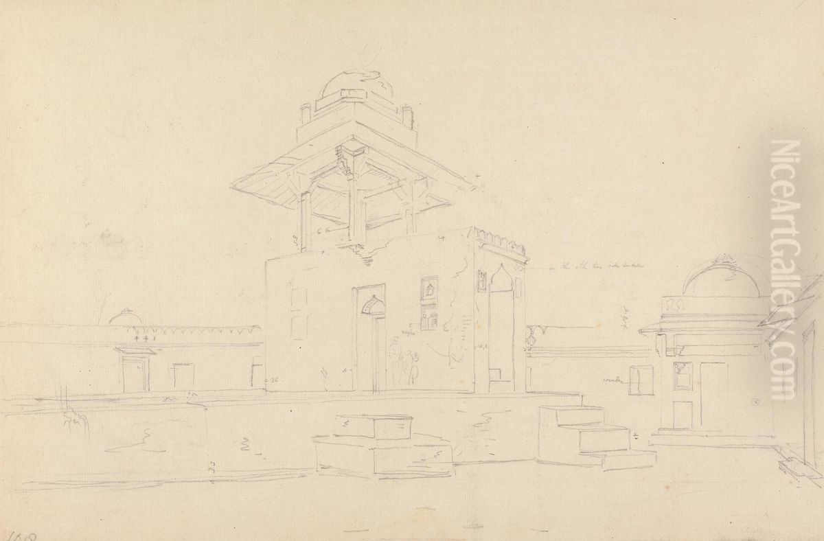 Part of the Palace, Rotasgarh, Bihar Oil Painting by Thomas Daniell