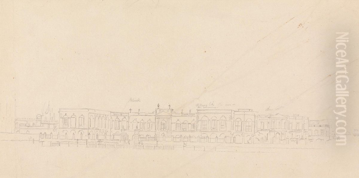 Architectural Study Oil Painting by Thomas Daniell