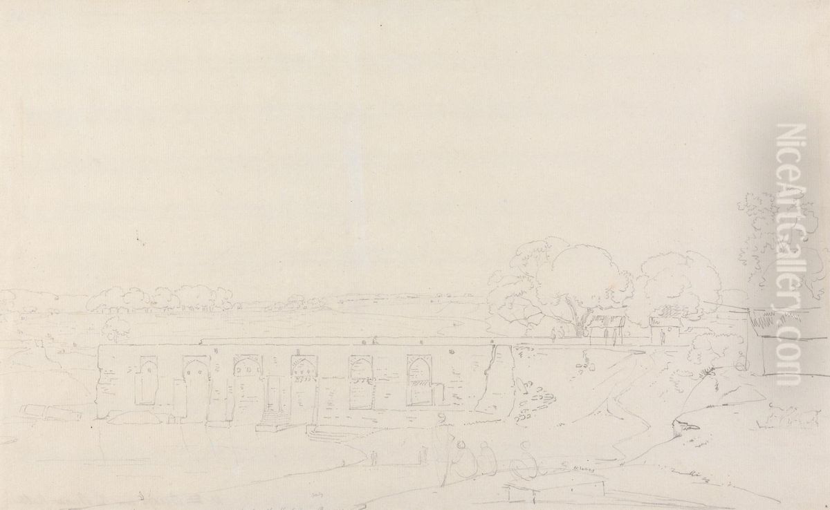 Bridge over the Burnnar Nulla Oil Painting by Thomas Daniell