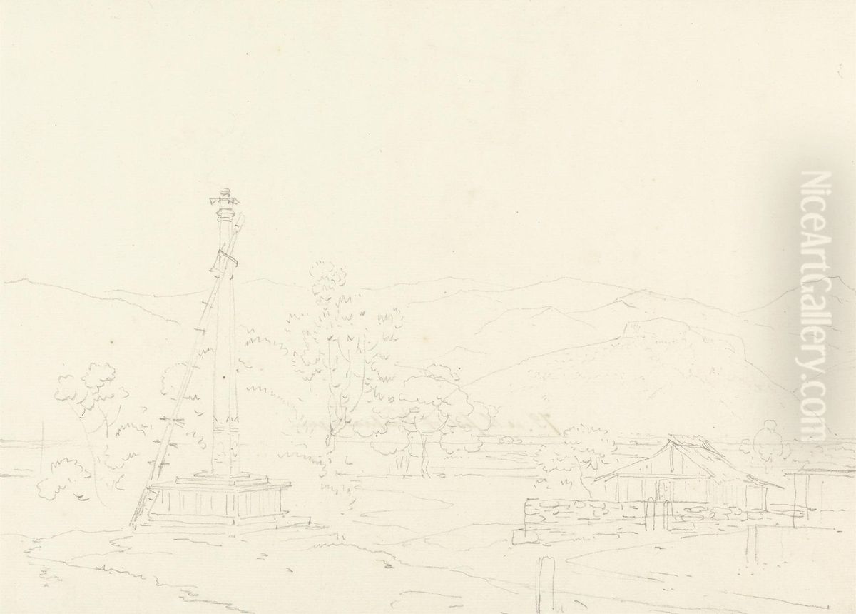 At the Foot of the Verapadrug Oil Painting by Thomas Daniell