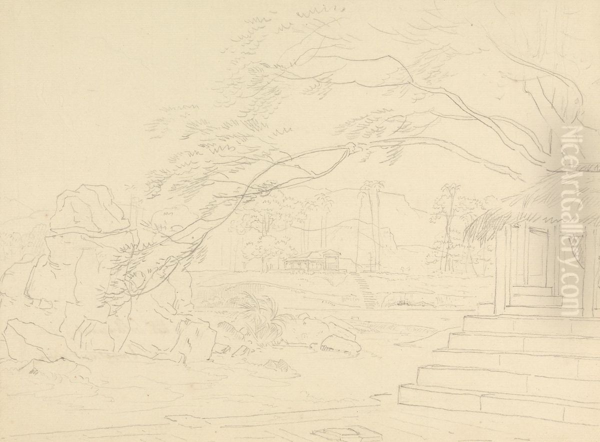 Collery Couchy Home, Ambasamudram Oil Painting by Thomas Daniell