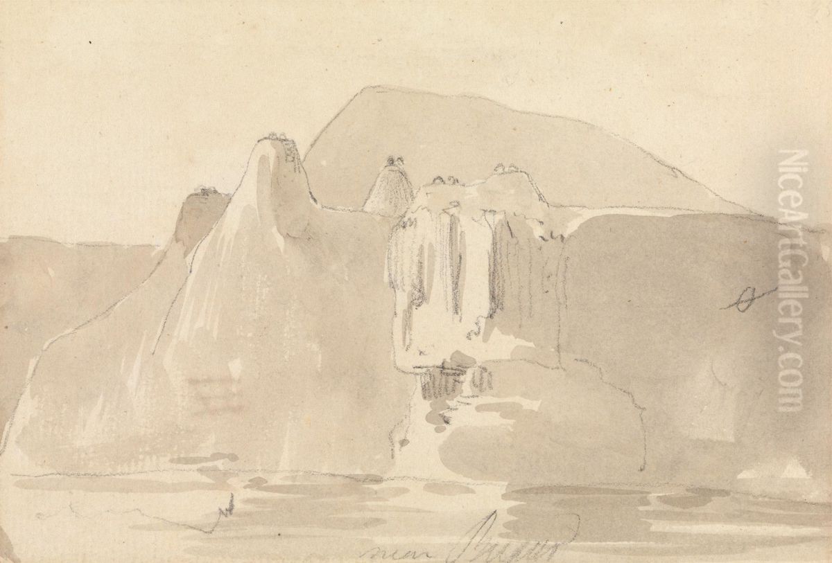 Rocky Landscape Oil Painting by Thomas Daniell