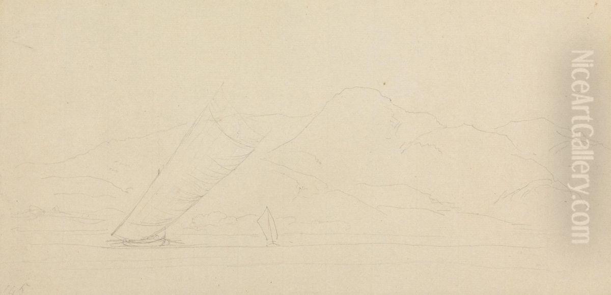 Landscape with Boats Oil Painting by Thomas Daniell