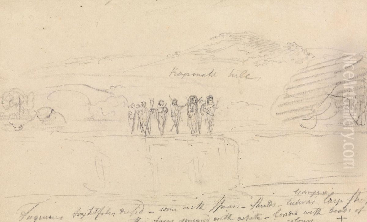 Landscape with Figures Oil Painting by Thomas Daniell